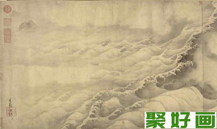 赵黻巨幅长卷水墨山水画《江山万里图》第十三段