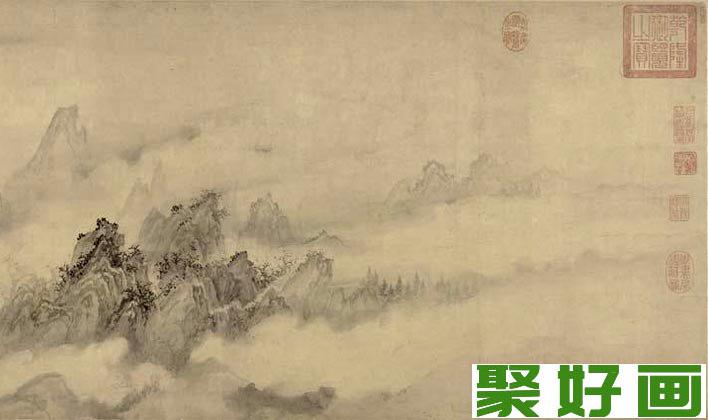 赵黻巨幅长卷水墨山水画《江山万里图》第一段