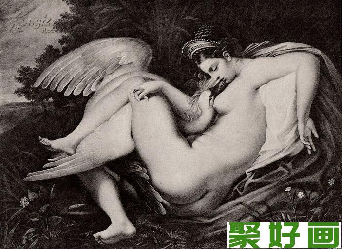 达芬奇人物肖像画莉妲和天鹅