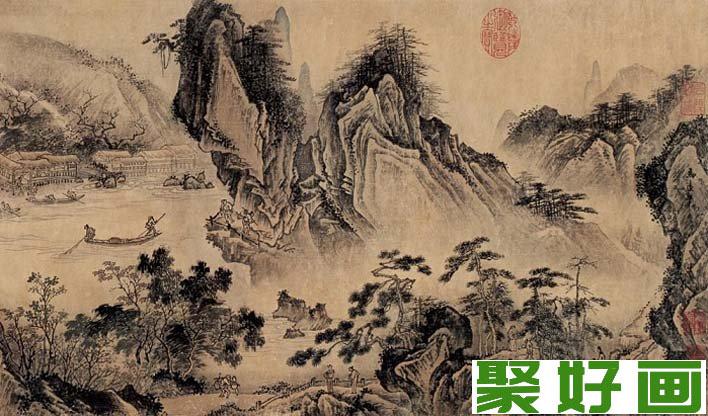 马远水墨山水画《溪山秋爽图》