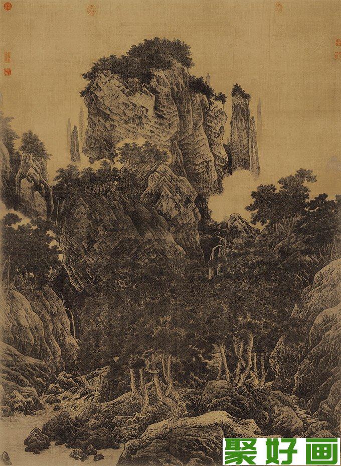 宋代李唐《万壑松风图》山水名画高清图