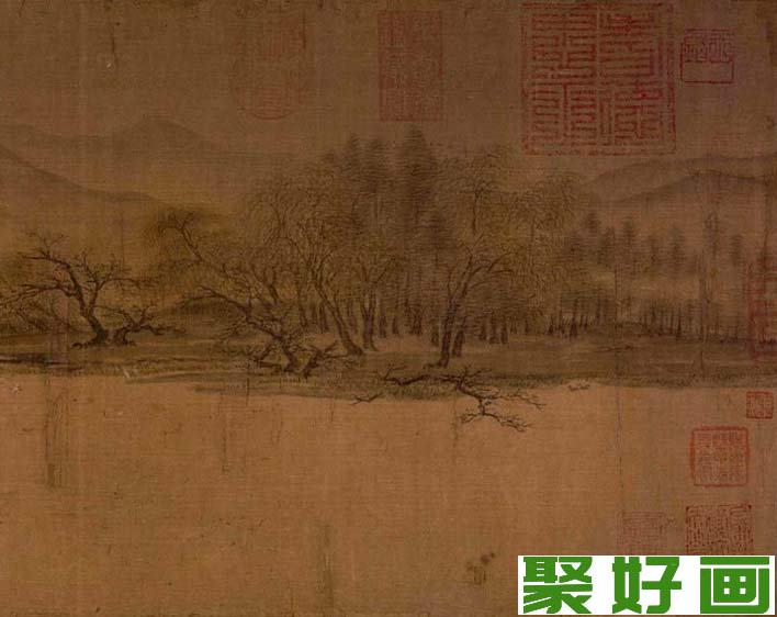 宋代惠崇山水画《溪山春晓图》