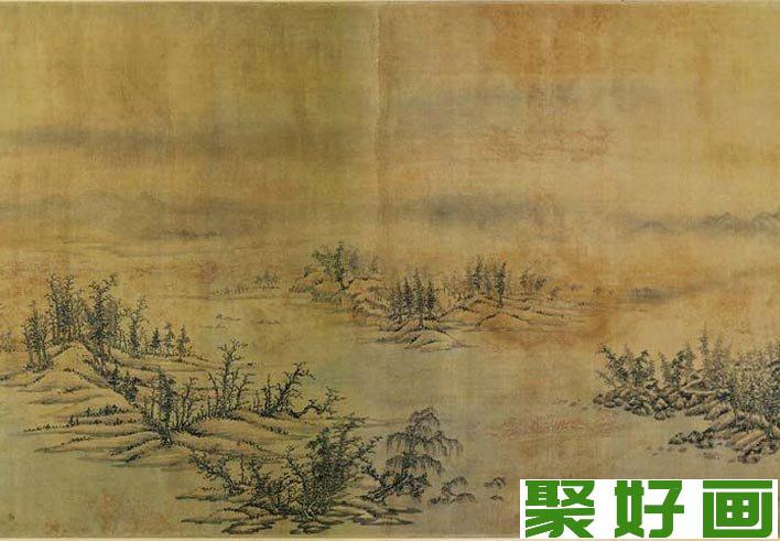 江参水墨山水画《千里江山图》第七段