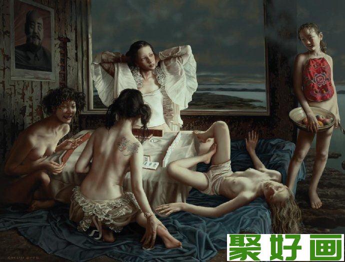 搓麻将的女人