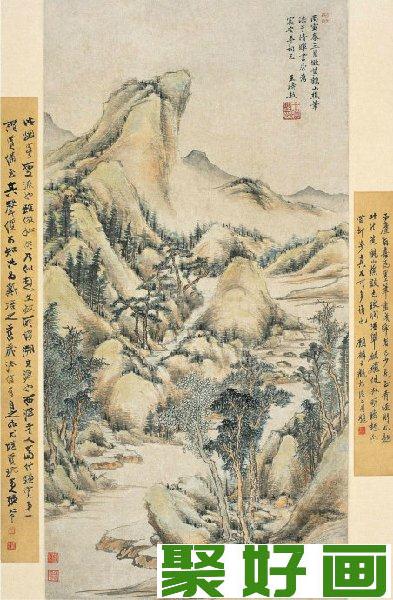 王时敏山水画：仿王蒙山水图