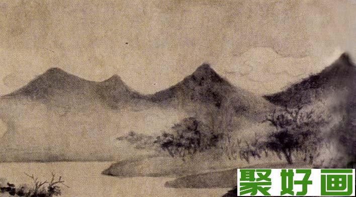 宋代米友仁水墨山水画《潇湘奇观图》