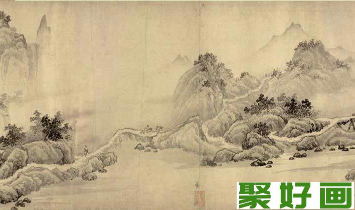 赵黻巨幅长卷水墨山水画《江山万里图》第十段