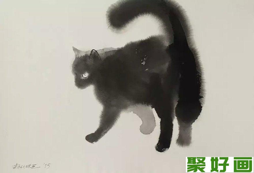 可爱的水墨猫