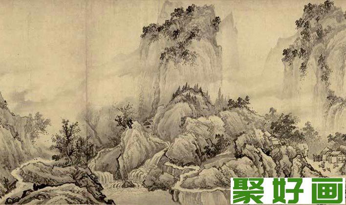 赵黻巨幅长卷水墨山水画《江山万里图》第十一段