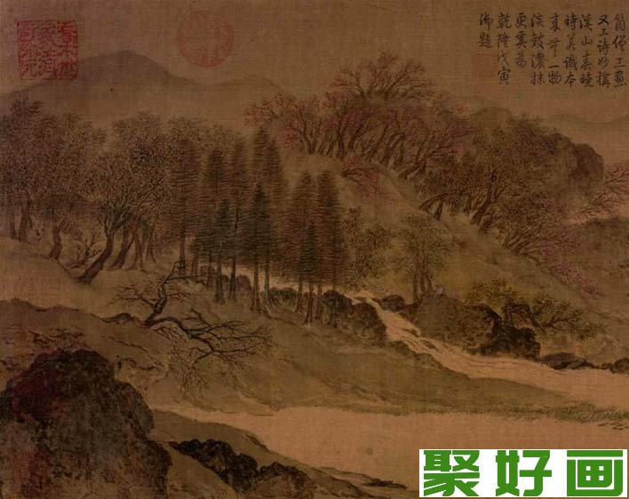 宋代惠崇山水画《溪山春晓图》