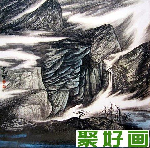 薛学凡工笔重彩山水画作品