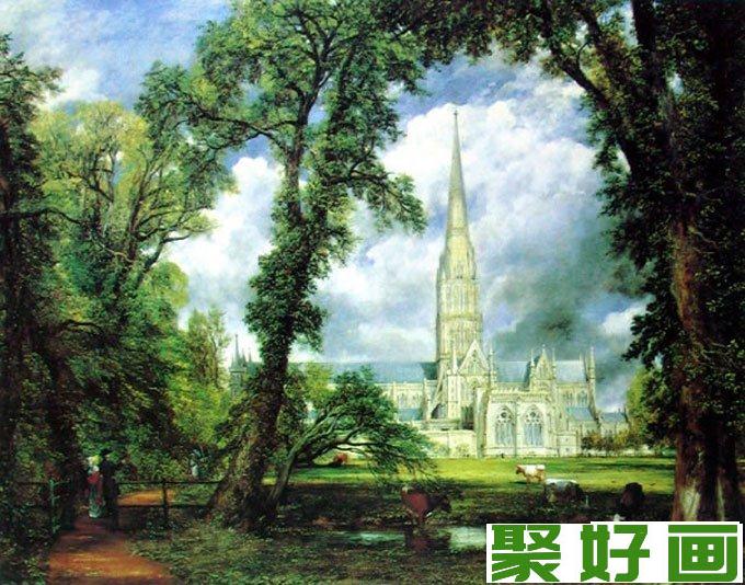 <a href=../zhonglei/youhua/ target=_blank class=infotextkey><a href=../zhonglei/youhua/ target=_blank class=infotextkey>油画</a></a>：从主教花园望见的索尔兹伯里大教堂-世界风景名画赏析