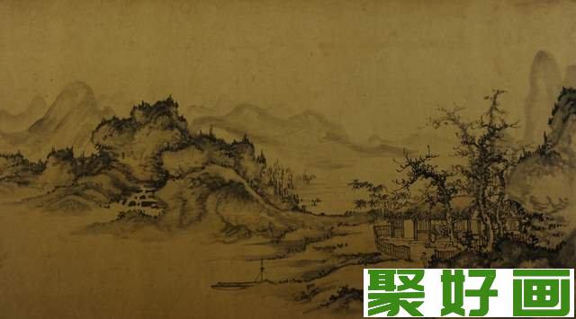 王渊水墨画《良常草堂图》