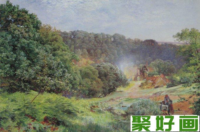 亨特<a href=../zhonglei/shuicaihua/ target=_blank class=infotextkey><a href=../zhonglei/shuicaihua/ target=_blank class=infotextkey>水彩画</a></a>佳作欣赏：清晨的山林人家