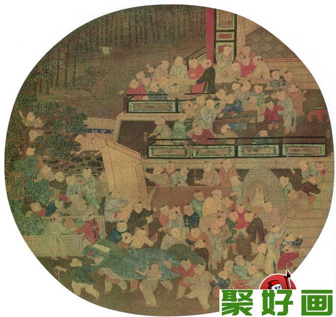 苏汉臣描写庆祝新年的《百子嬉春图》