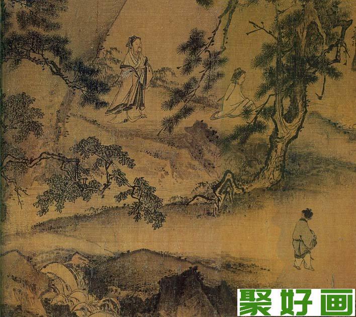 马远人物风景画《西园雅集图》局部高清大图02