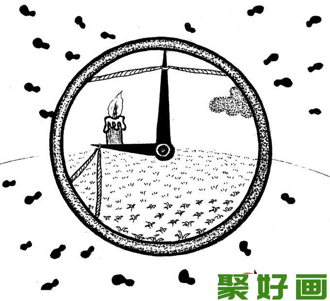 黑白手绘:一组环保题材的黑白手绘漫画图片（4）