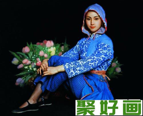 旧社会江南女性人物油画作品高清图片欣赏