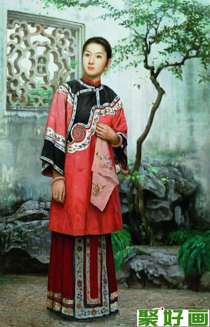 油画人物:中国近代江南女性油画人物8