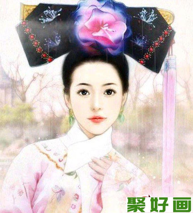 手绘美女头像人物画:手绘古装美女图片（4）