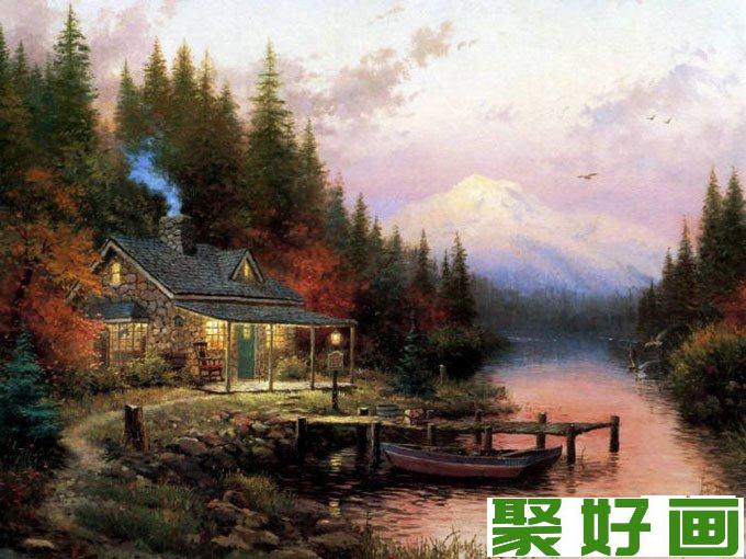 欧洲风景<a href=../zhonglei/youhua/ target=_blank class=infotextkey><a href=../zhonglei/youhua/ target=_blank class=infotextkey>油画</a></a>图片欣赏：炊烟