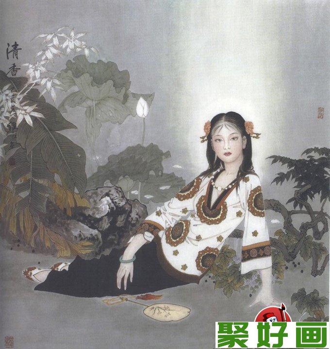 项维仁工笔国画古典美女人物图片4