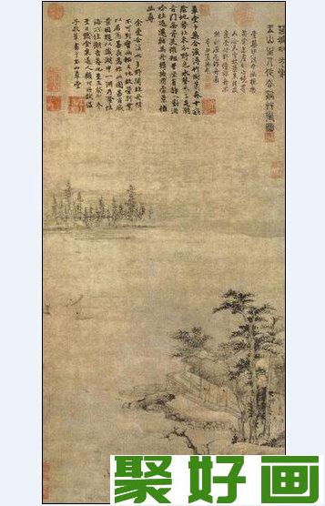 赵原山水画：合溪草堂图