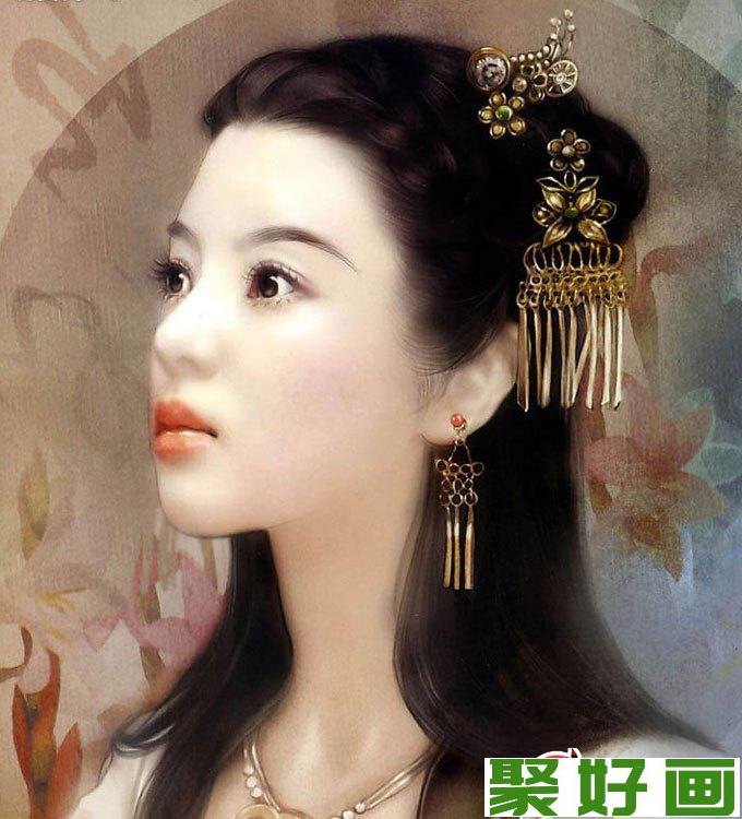 手绘美女头像人物画:手绘古装美女图片（1）