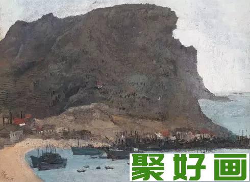 吴冠中油画作品：海岛渔帆