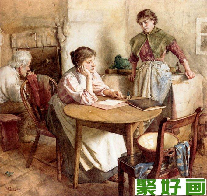 英国画家朗雷<a href=../zhonglei/shuicaihua/ target=_blank class=infotextkey><a href=../zhonglei/shuicaihua/ target=_blank class=infotextkey>水彩画</a></a>作品选登：《思念》