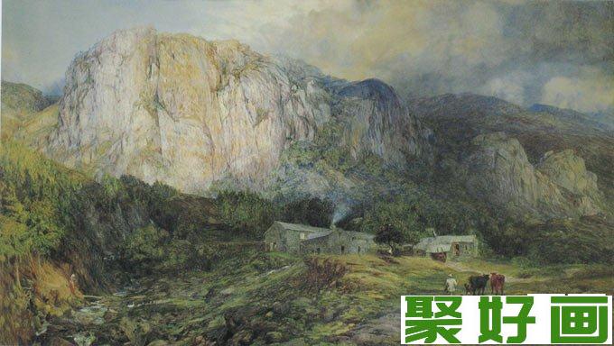 风景<a href=../zhonglei/shuicaihua/ target=_blank class=infotextkey><a href=../zhonglei/shuicaihua/ target=_blank class=infotextkey>水彩画</a></a>《山中人家》-怀特作品欣赏