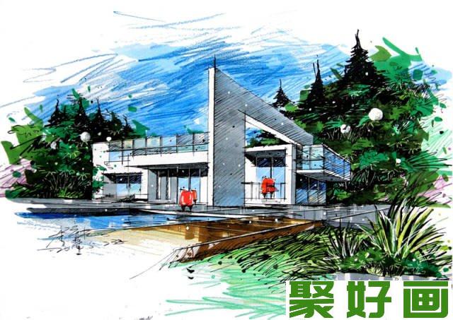 长春城市建筑手绘图片