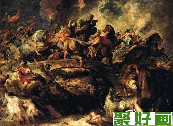 宏大惨烈的欧洲古代战争场面油画作品图片10