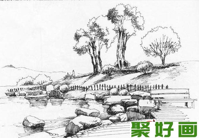 建筑园林设计草图手稿(手绘钢笔画)（4）