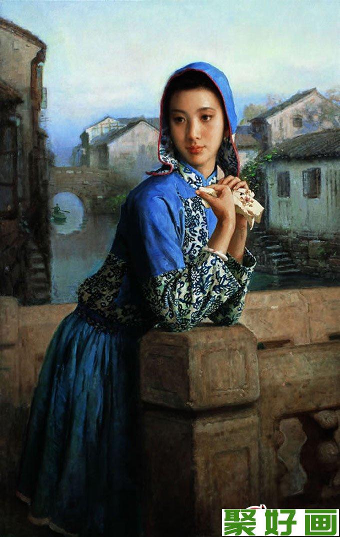 油画人物:中国近代江南女性油画人物作品9