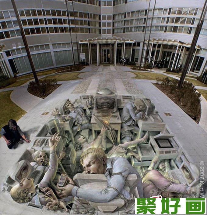 街头艺术家Kurt Wenner 3D绘画涂鸦作品（9）