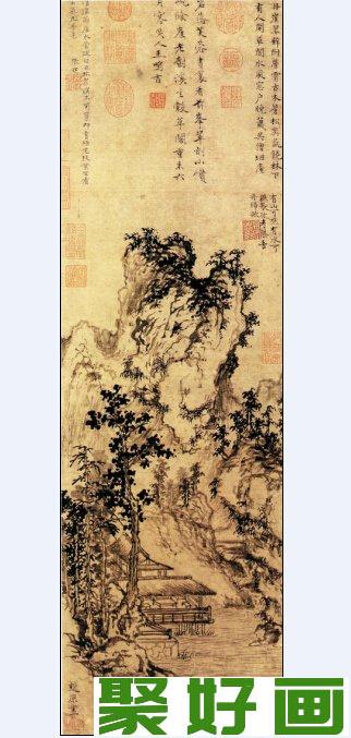 赵原山水画：溪亭秋色图