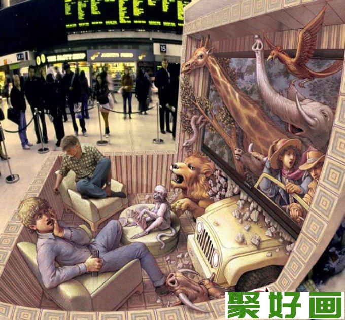 街头艺术家Kurt Wenner 3D绘画涂鸦作品（2）