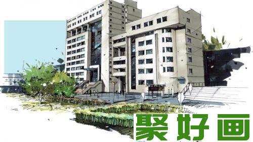 长春城市建筑手绘图片