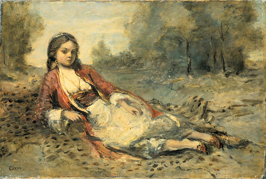 柯罗人物画作品欣赏: 躺着的女人