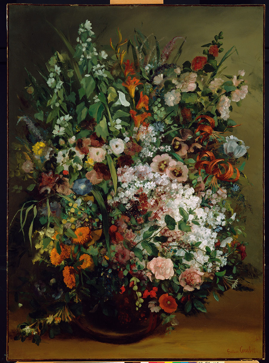 库尔贝作品: 瓶中之花 Bouquet of Flowers in a Vase