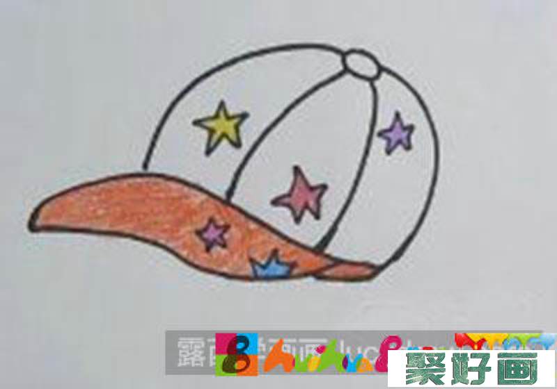 怎么画儿童画鸭舌帽