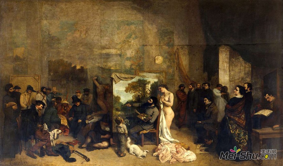 居斯塔夫·库尔贝Gustave Courbet作品 画室里的画家﹝The Painter's Studio﹞
