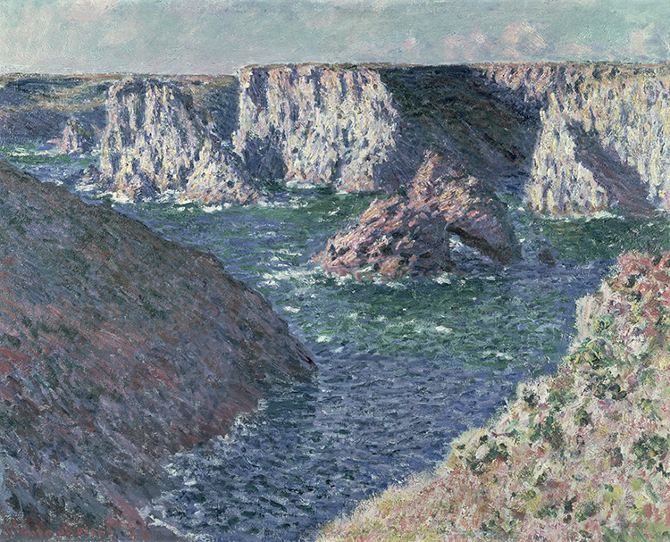 莫奈风景画 贝勒岛的岩石 Rocks at Belle-Île 高清油画欣赏