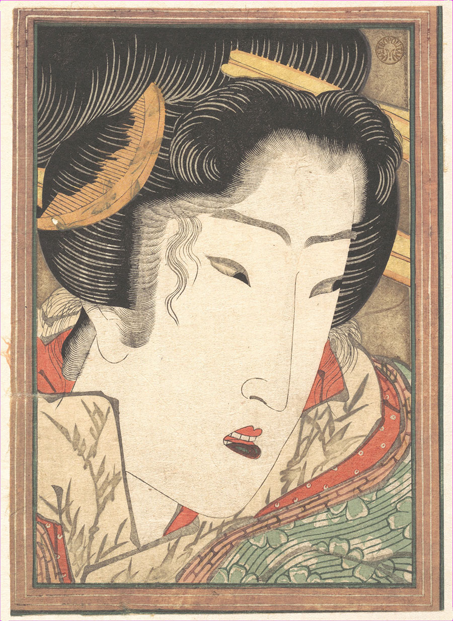 喜多川歌磨作品: 浮世绘美人图 美人头像