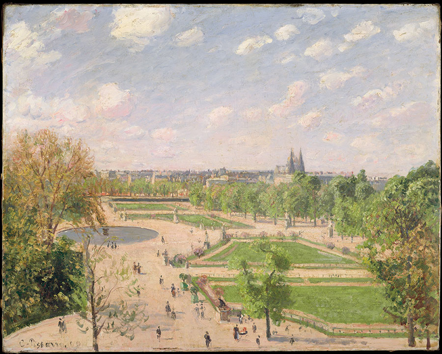 毕沙罗作品:春天早晨的杜来丽花园 The Garden of the Tuileries on a Spring Morning