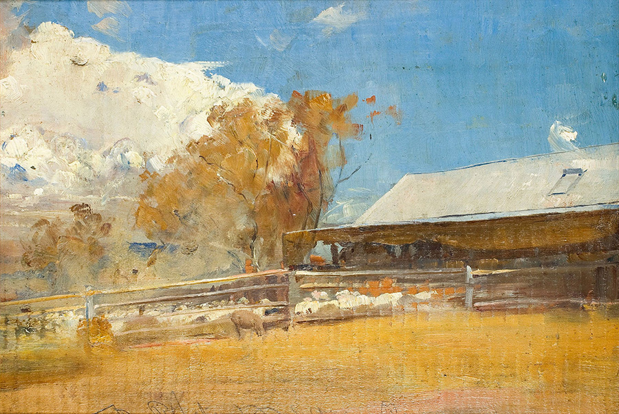 汤姆·罗伯茨 Tom Roberts作品: Shearing Shed, Newstead 牛棚