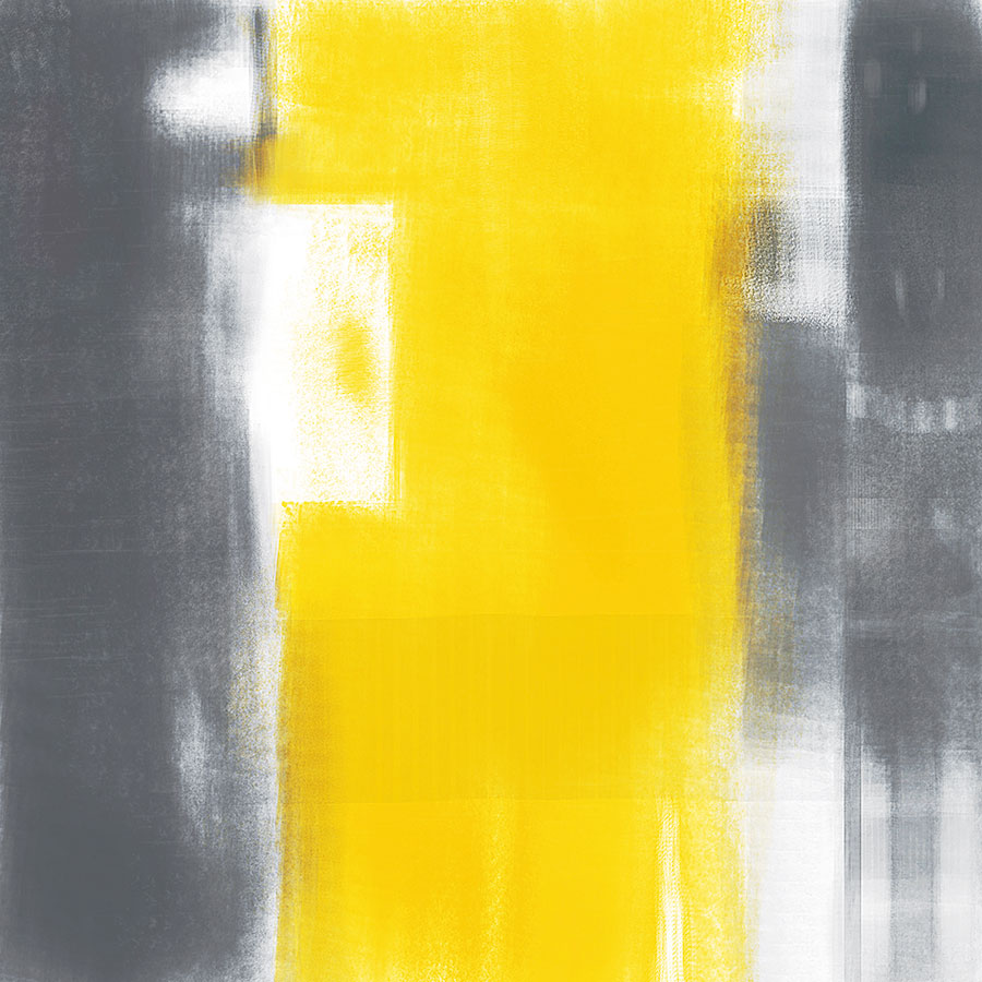 欧式简约三联抽象装饰画: 黄和灰的色彩艺术 B
