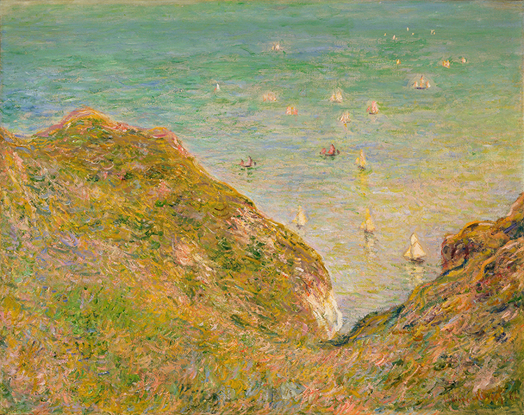 莫奈作品欣赏 在普维尔悬崖，晴朗的天气 高清大图