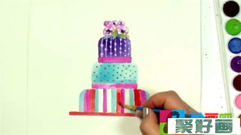 水彩画入门：简单的生日蛋糕水彩画画法